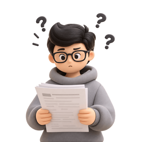 Illustrated character reading a CV